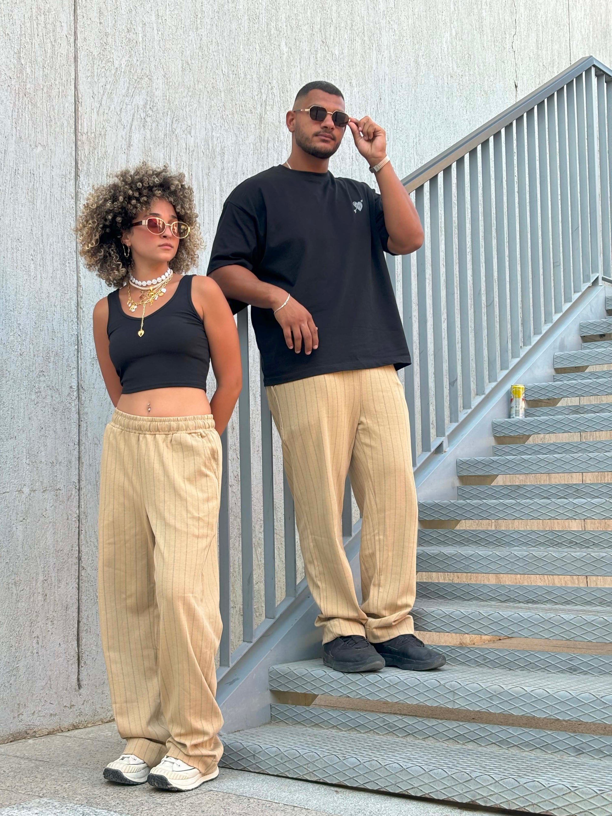 Striped Elegante Pants Beige