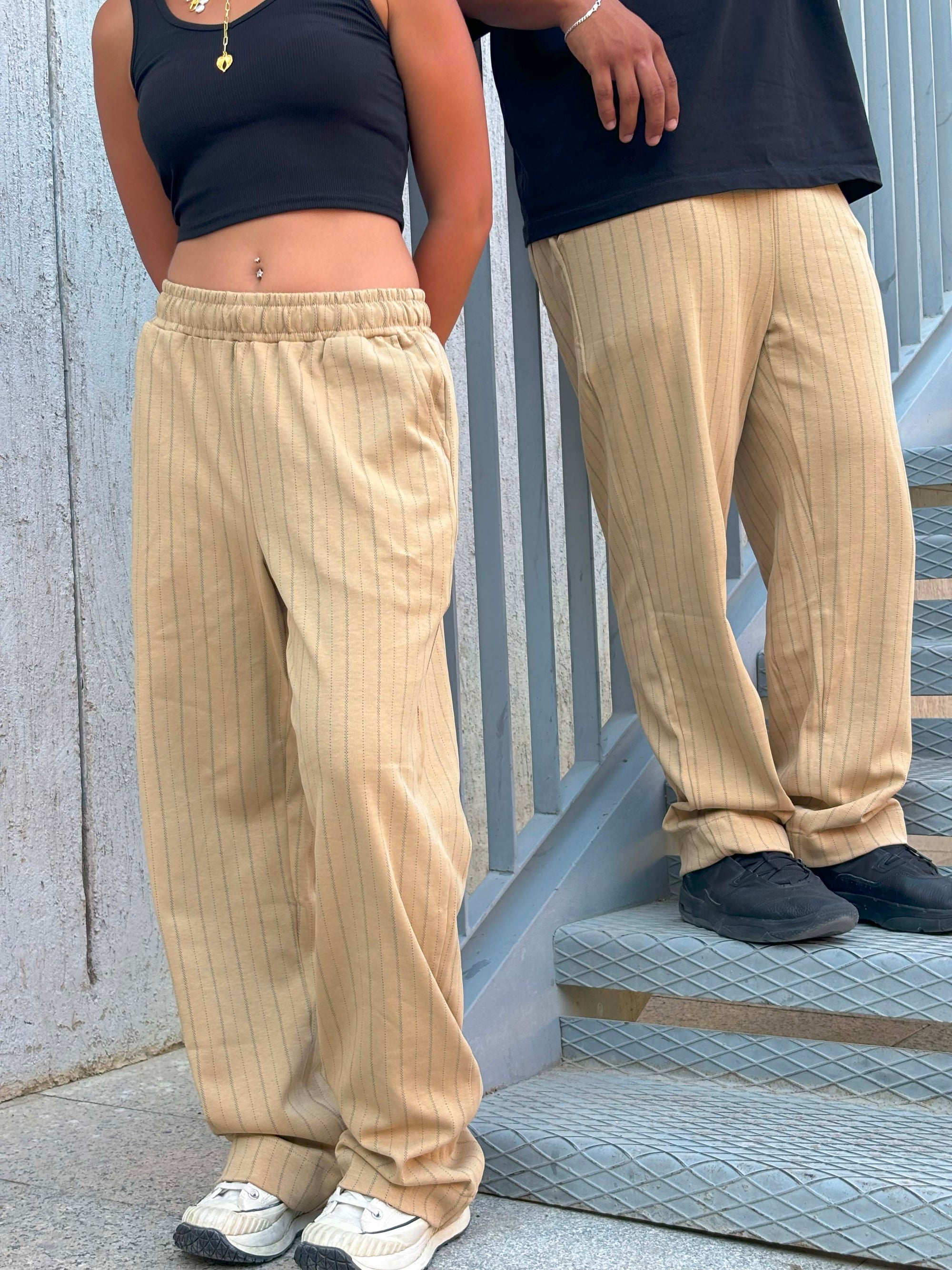 Striped Elegante Pants Beige
