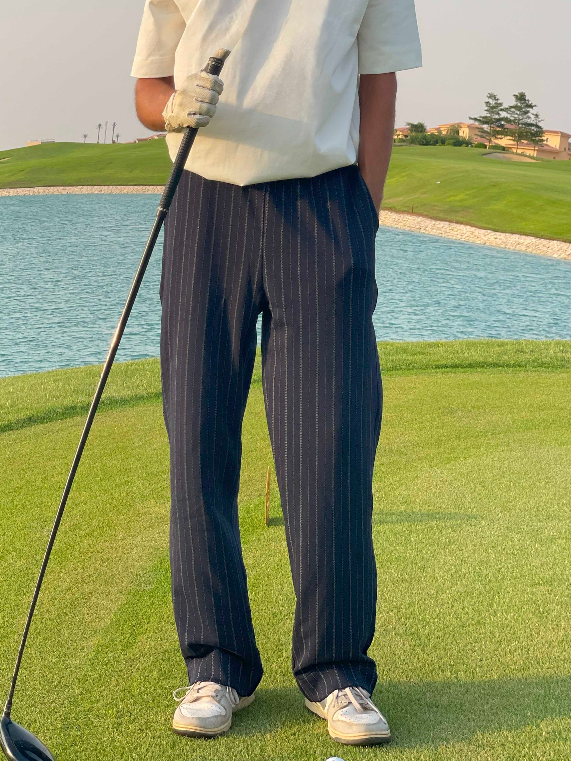 Striped Elegante Pants Navy