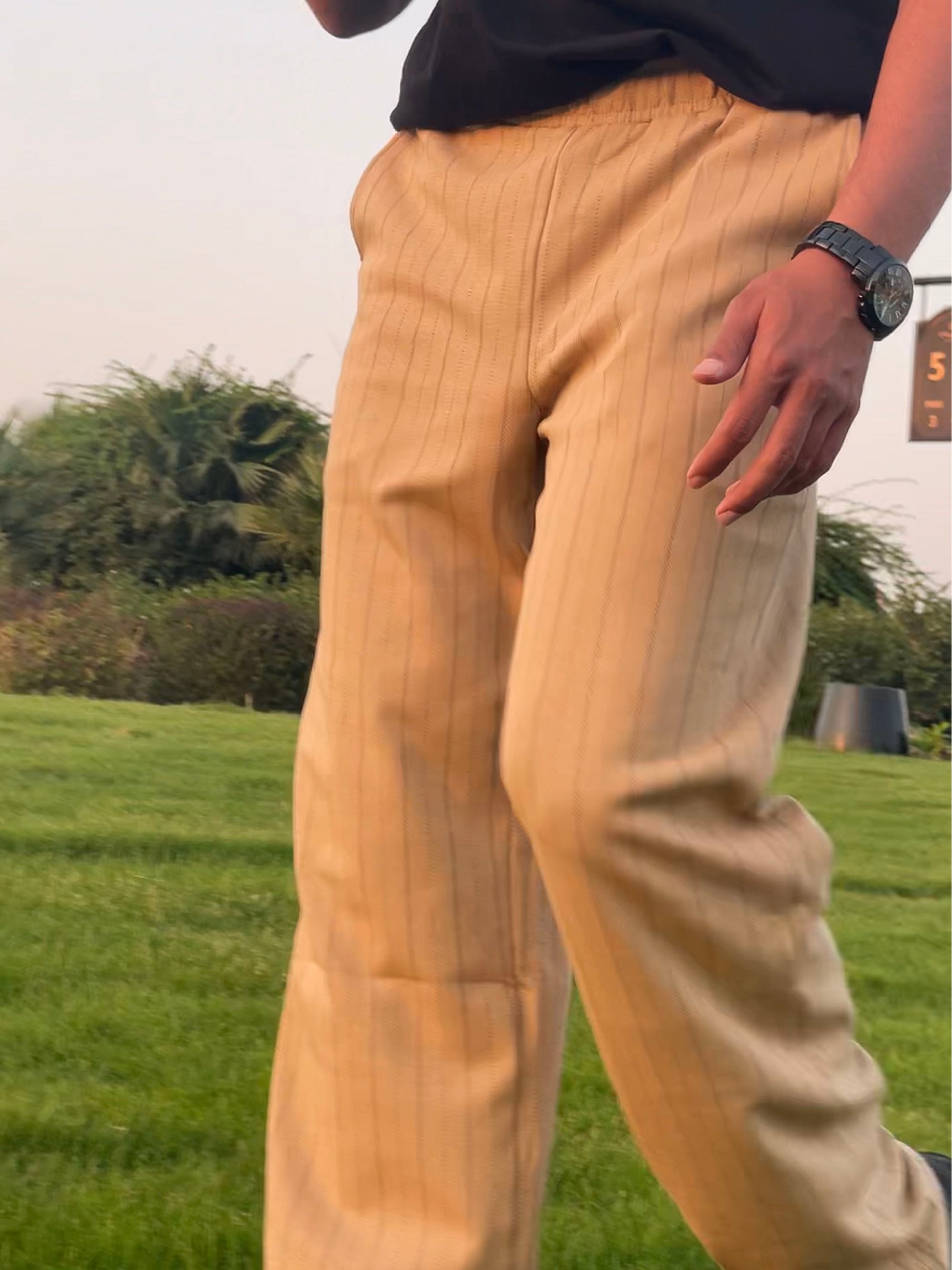 Striped Elegante Pants Beige