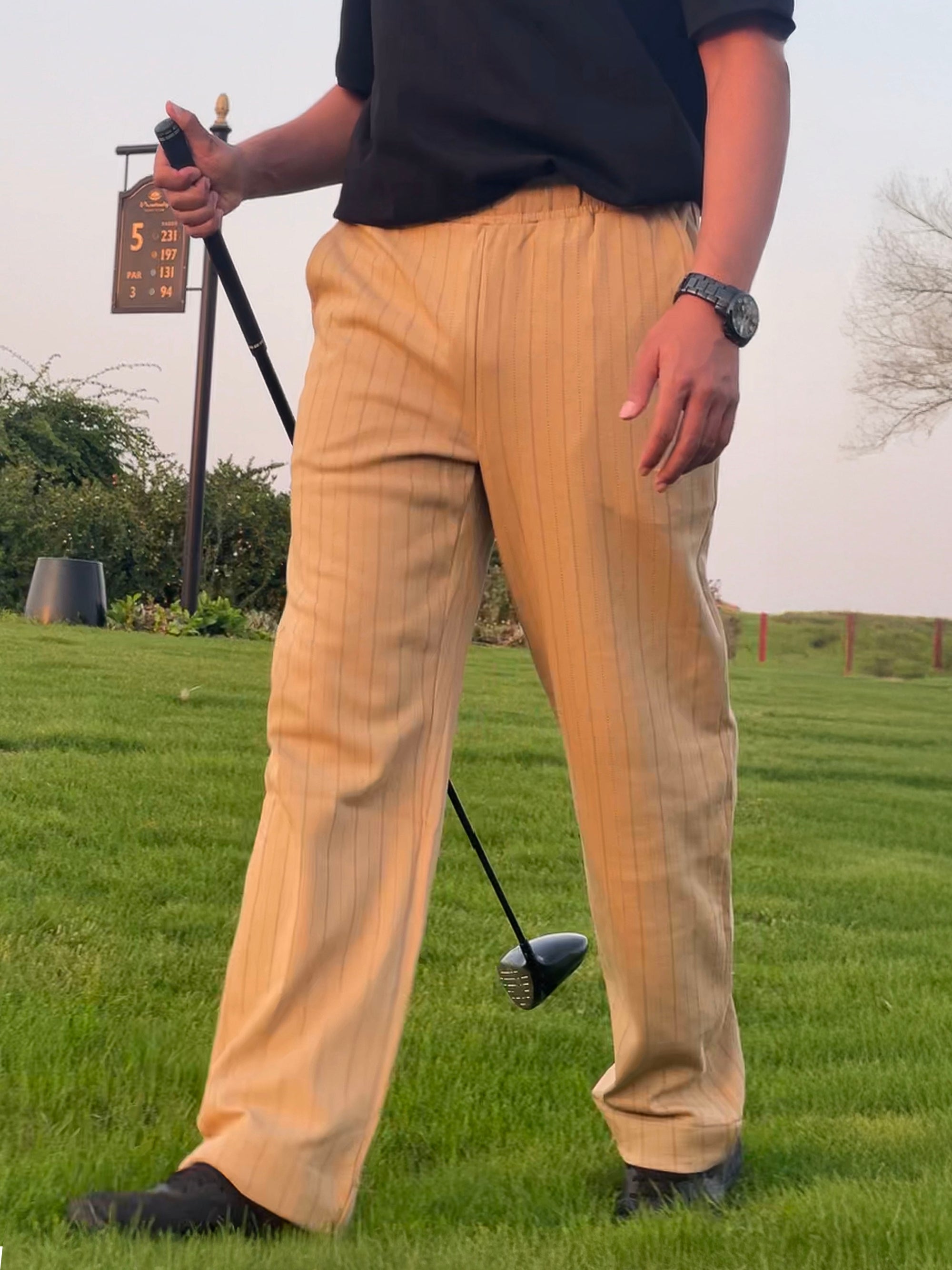 Striped Elegante Pants Beige