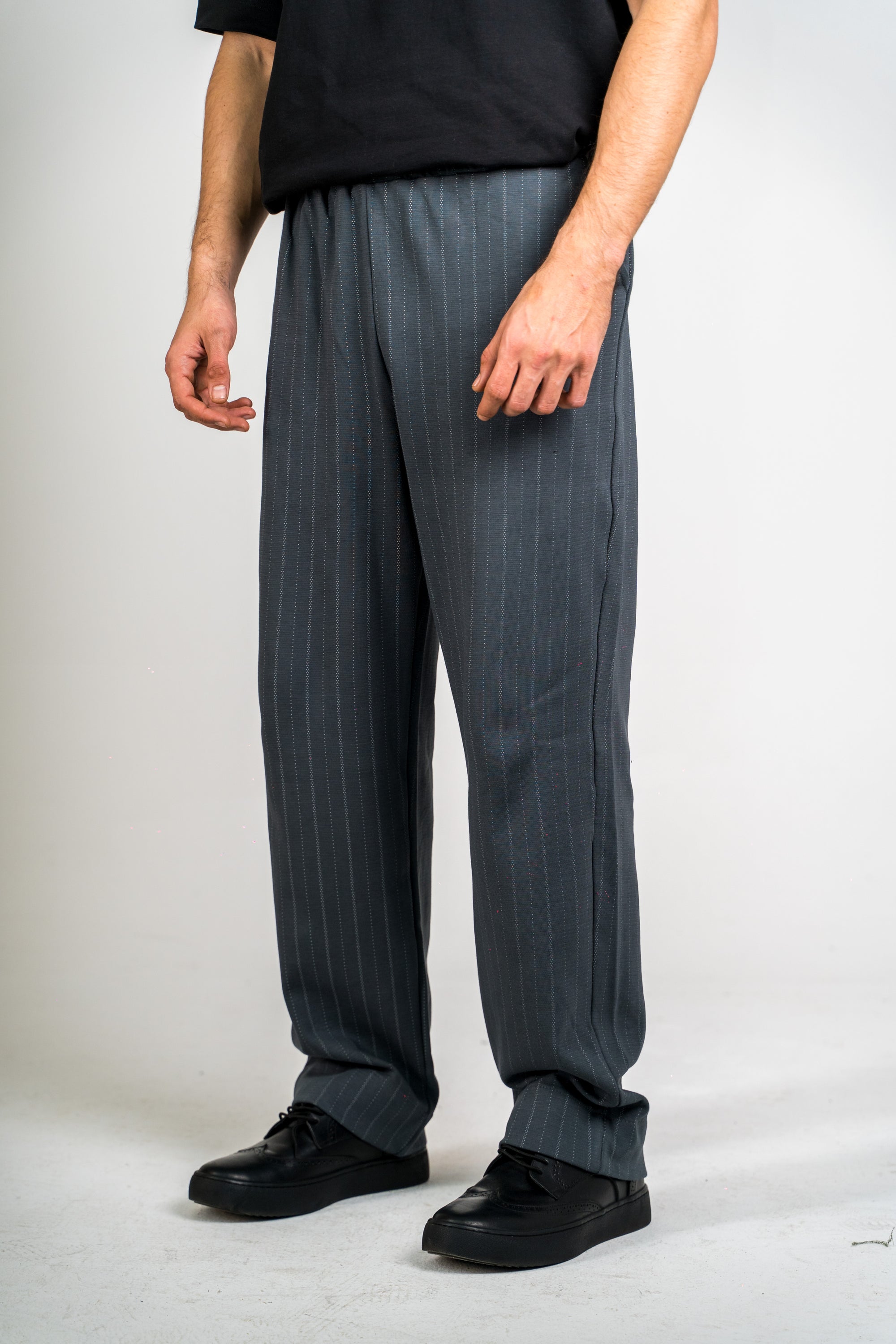 Striped Elegante Pants Grey