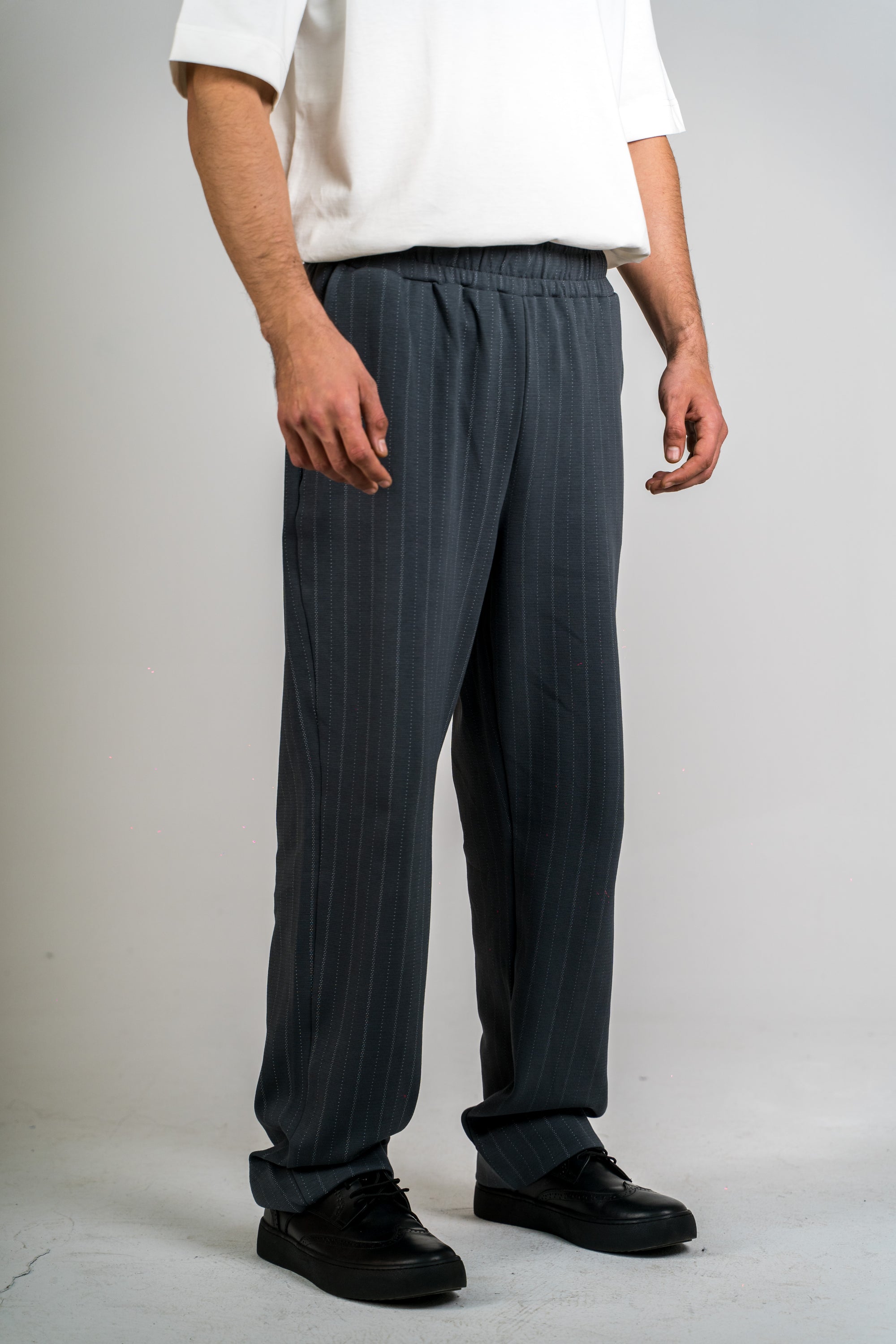 Striped Elegante Pants Grey