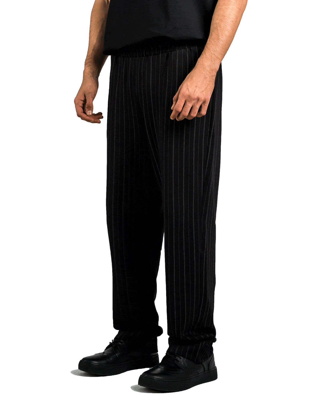 Striped Elegante Pants Black