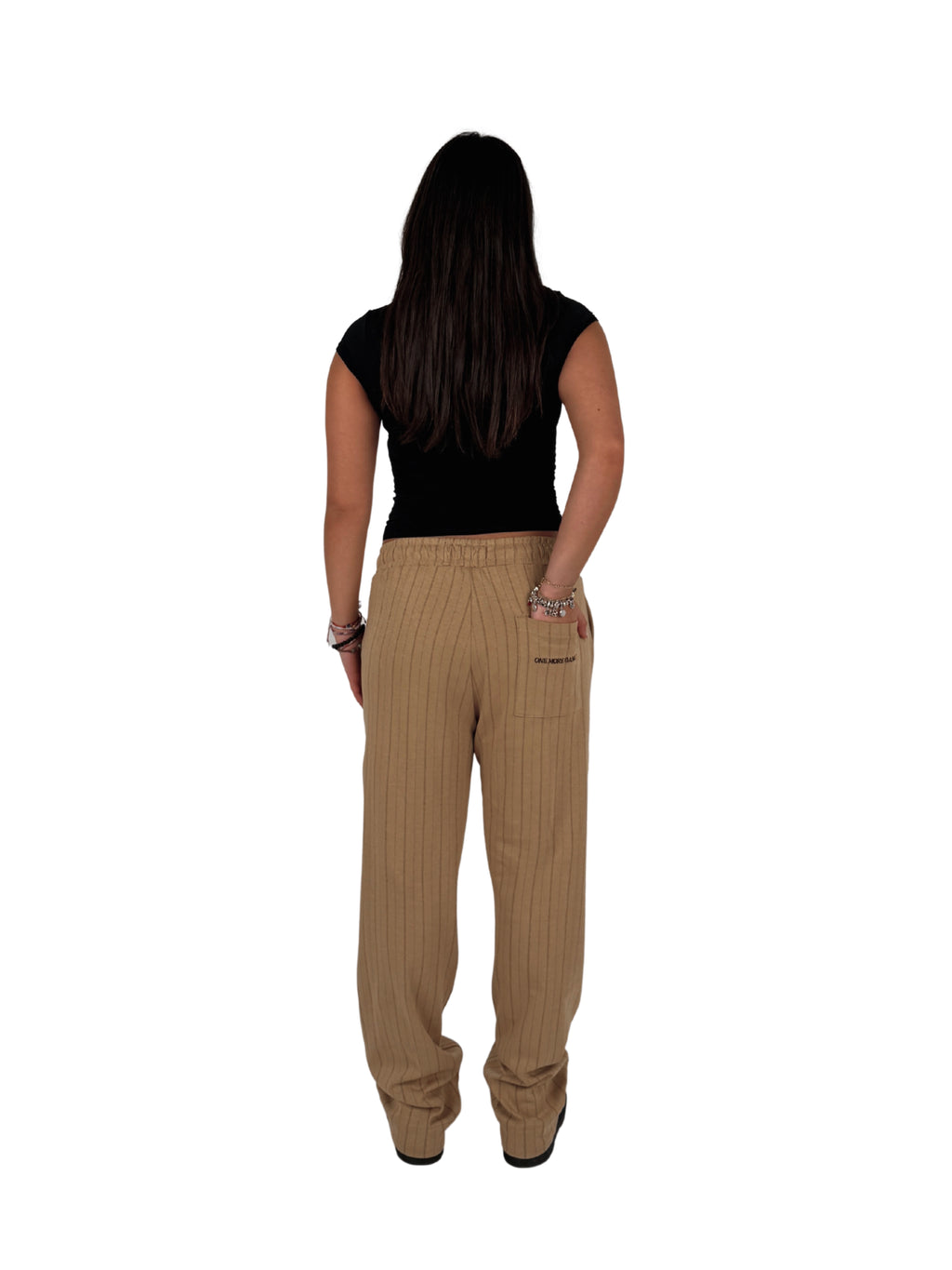 Striped Summer Pants Beige w