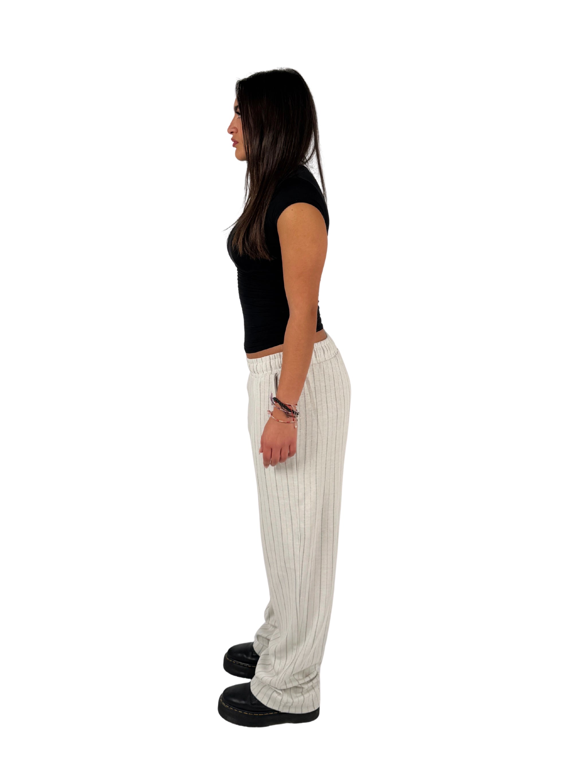 Striped Summer Pants White w