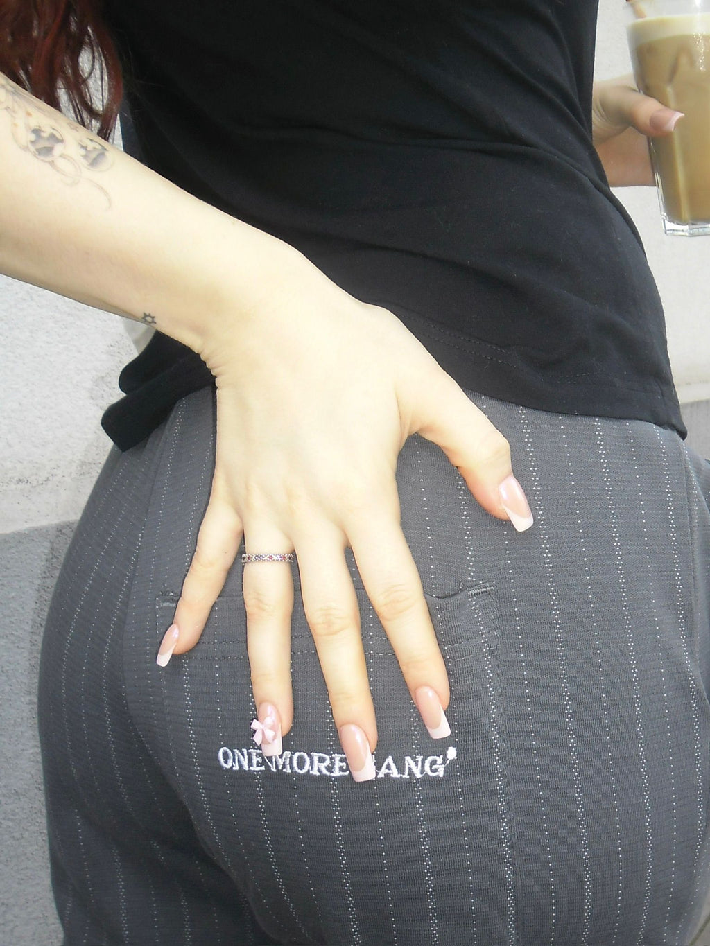 Striped Elegante Pants Grey