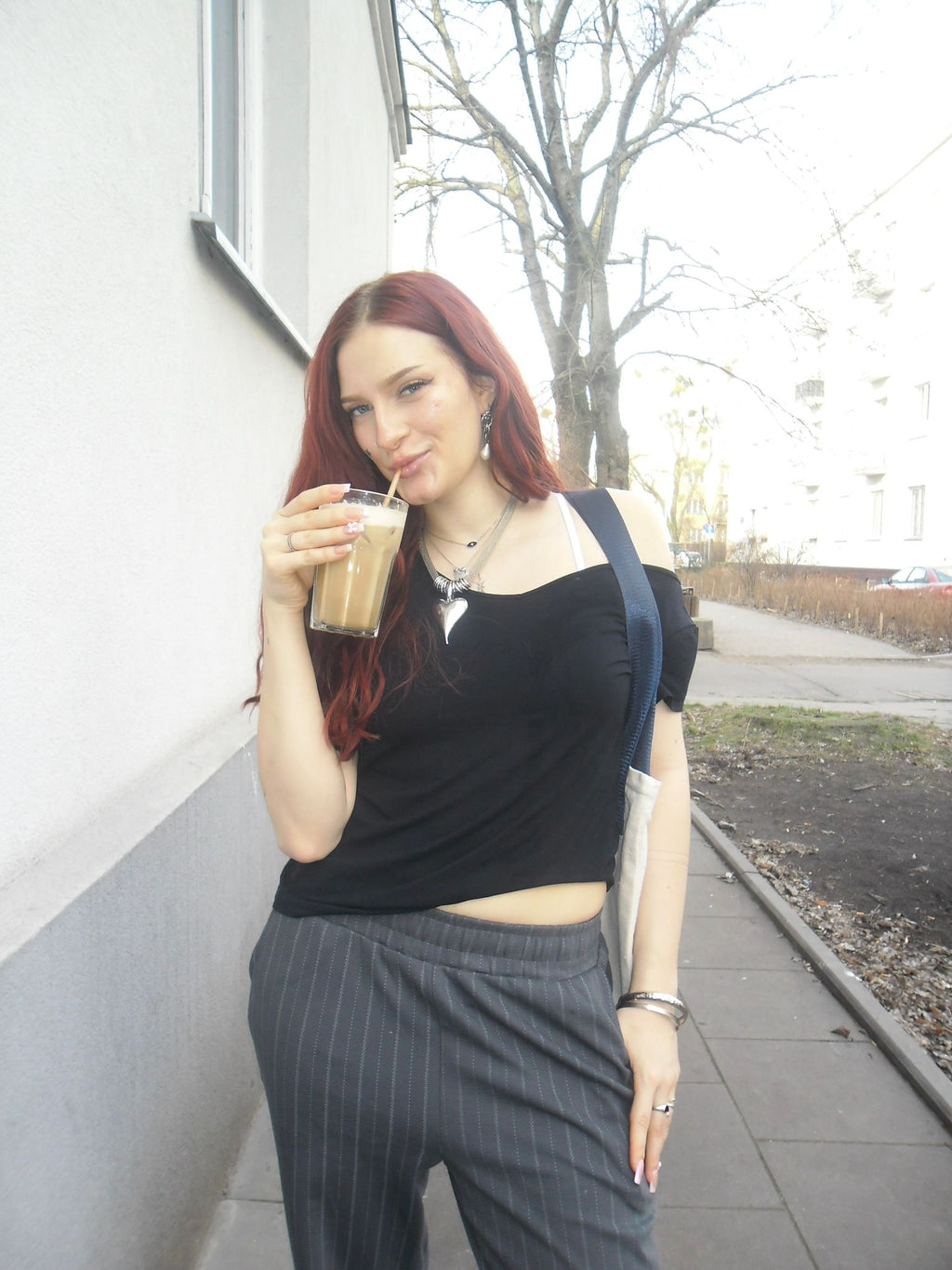 Striped Elegante Pants Grey