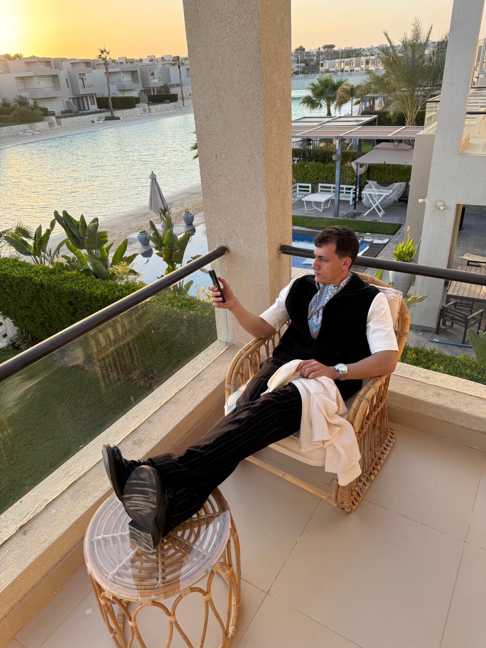 Striped Elegante Pants Black