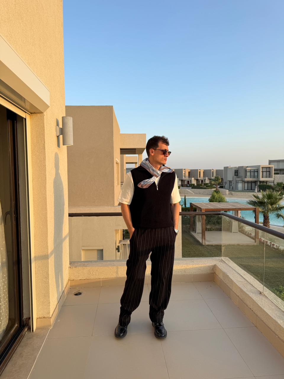 Striped Elegante Pants Black