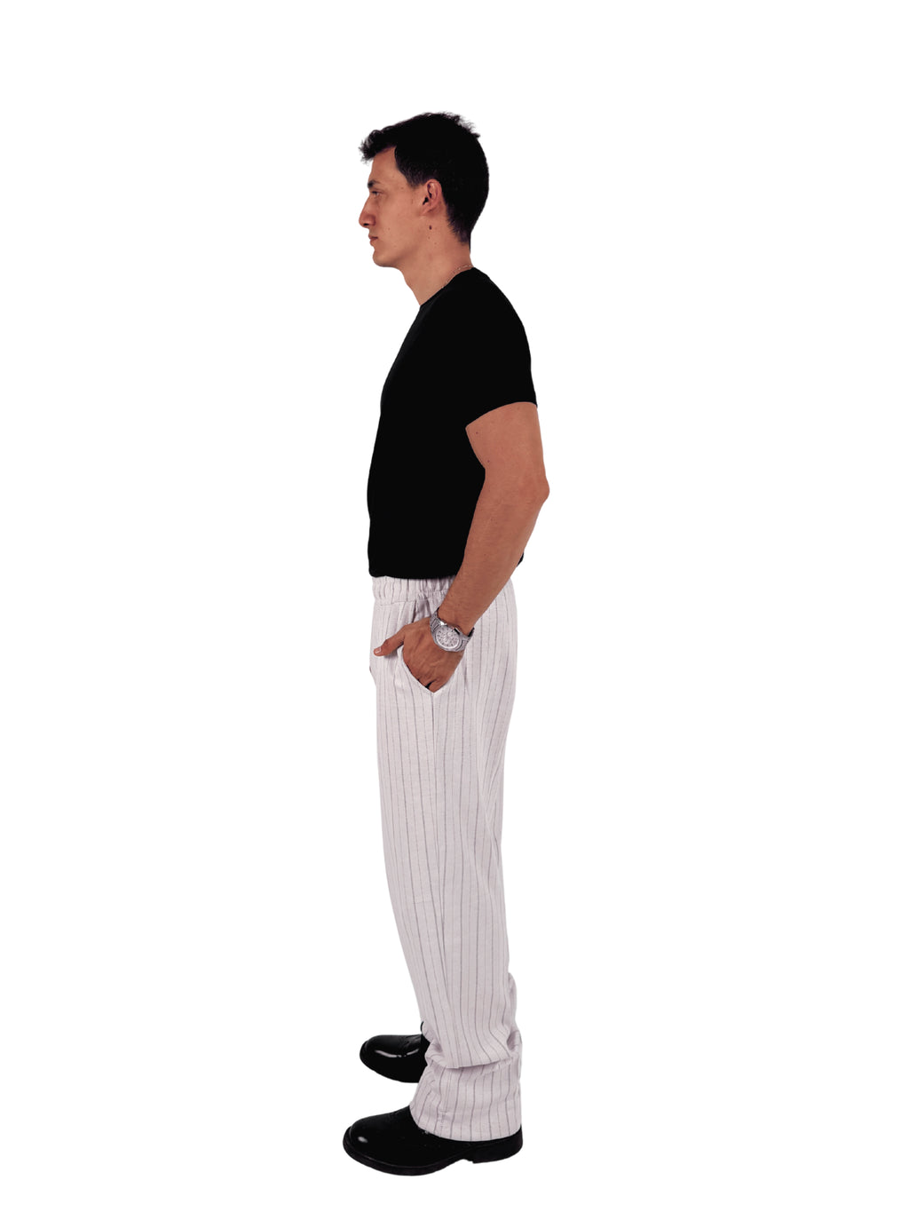 Striped Summer Pants White