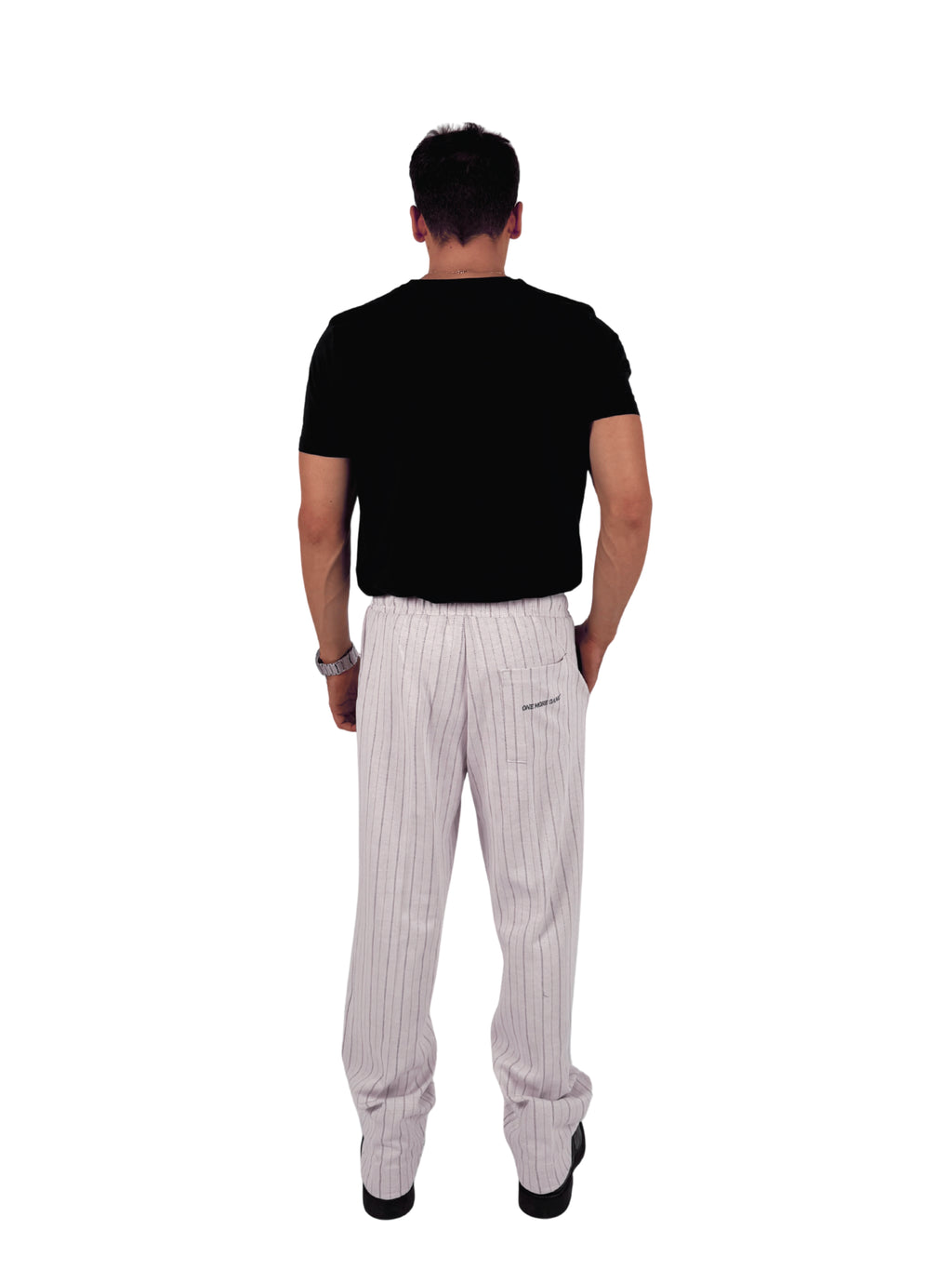 Striped Summer Pants White