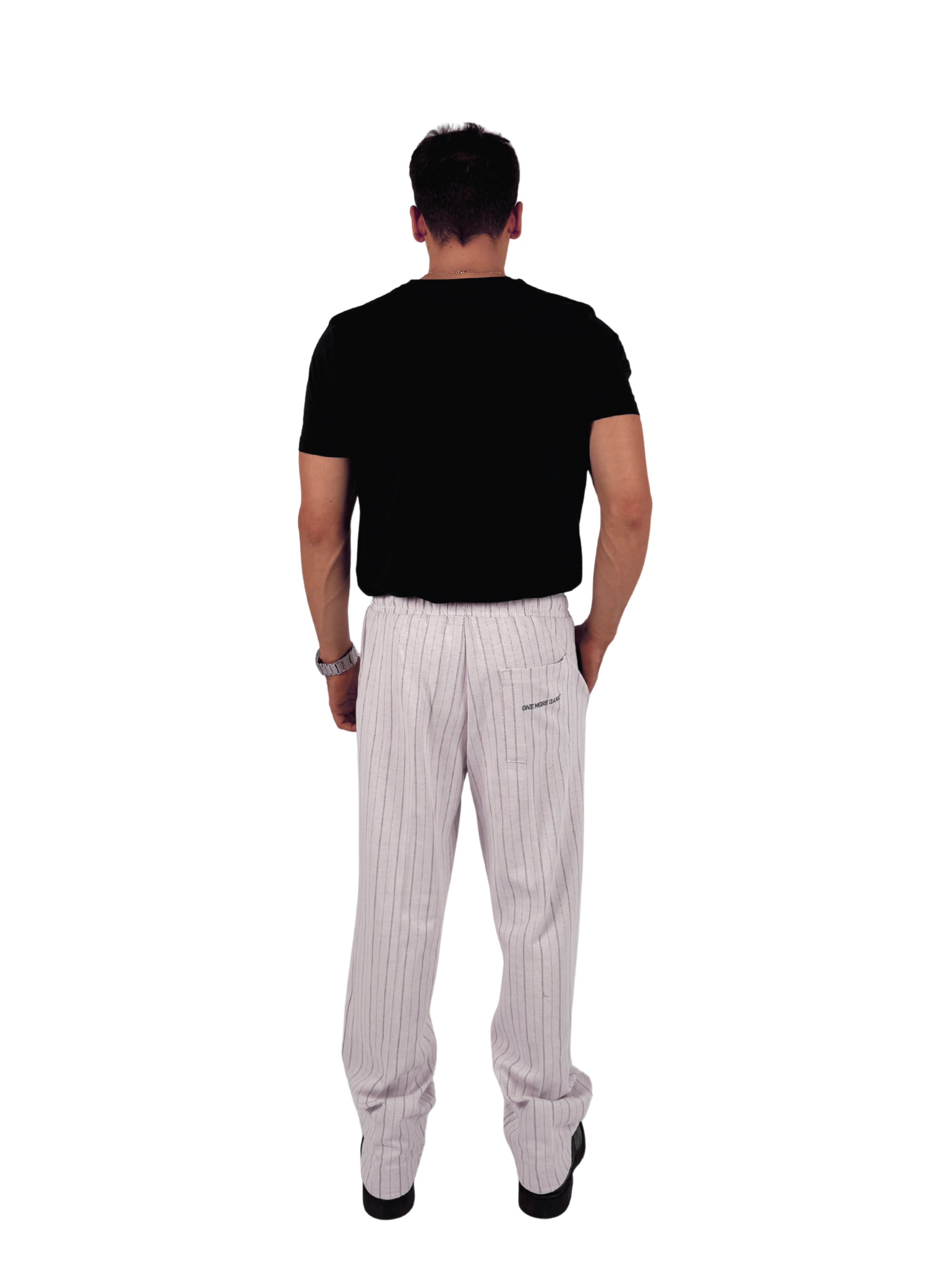 Striped Summer Pants White