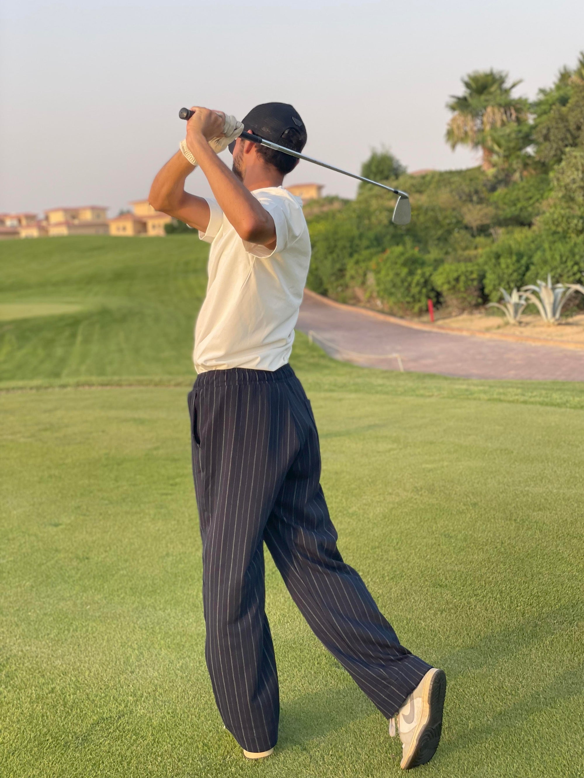 Striped Elegante Pants Navy