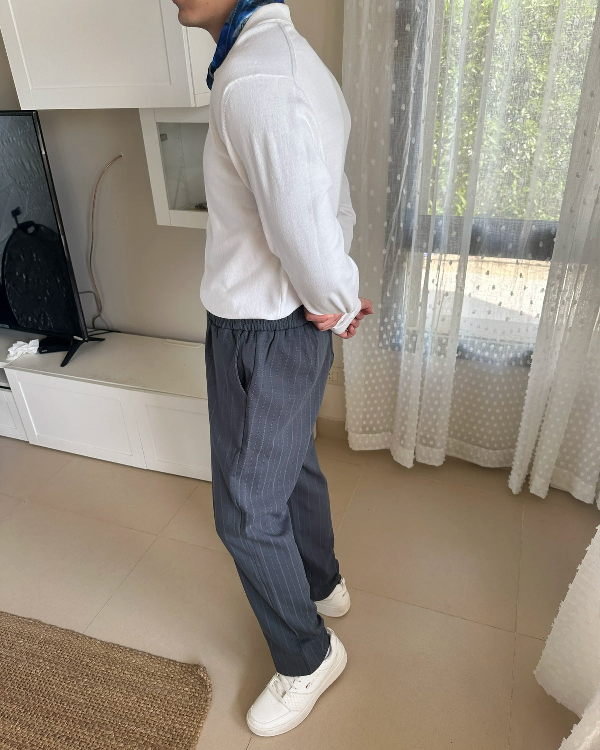 Striped Pants Grey