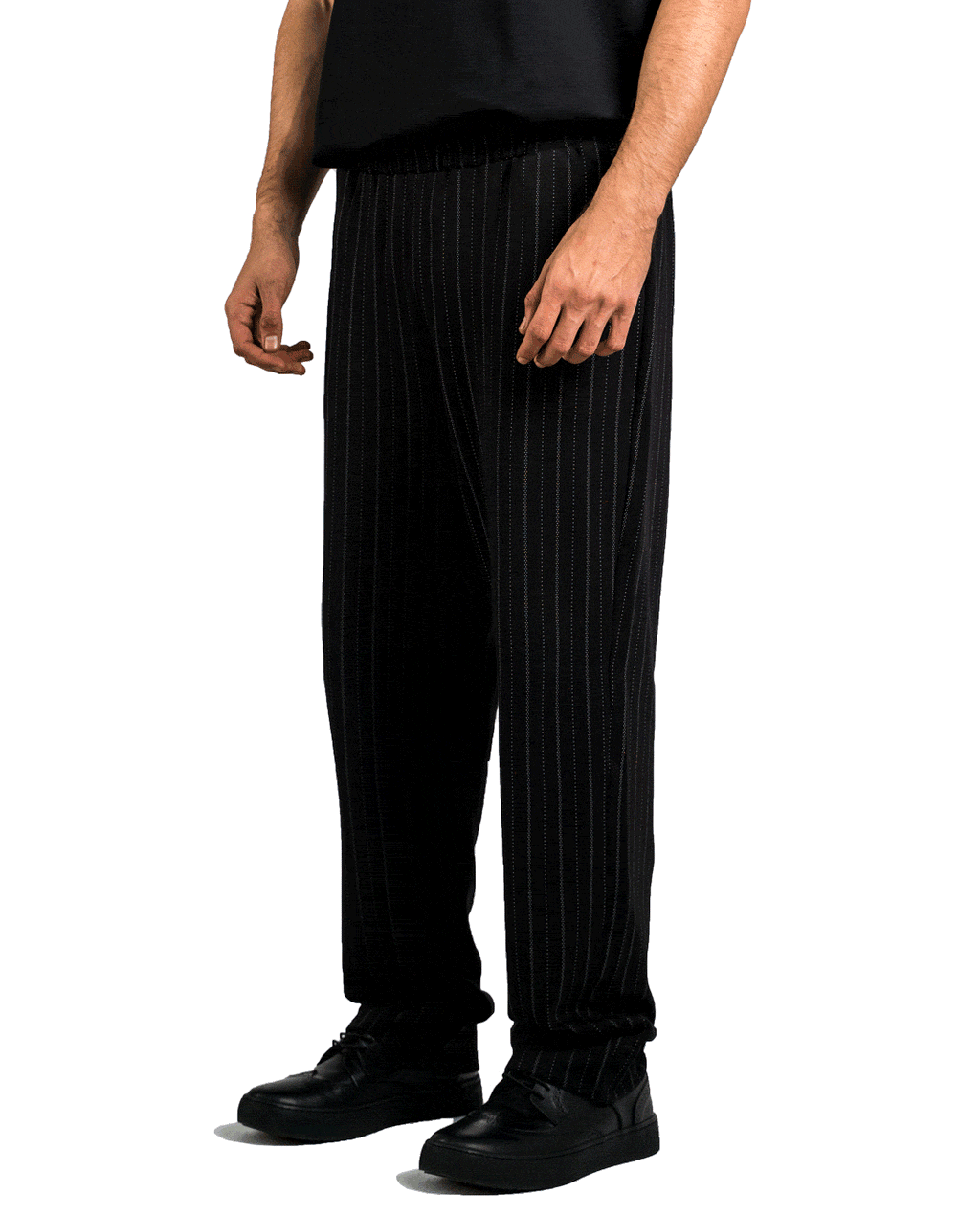 Striped Elegante Pants Black
