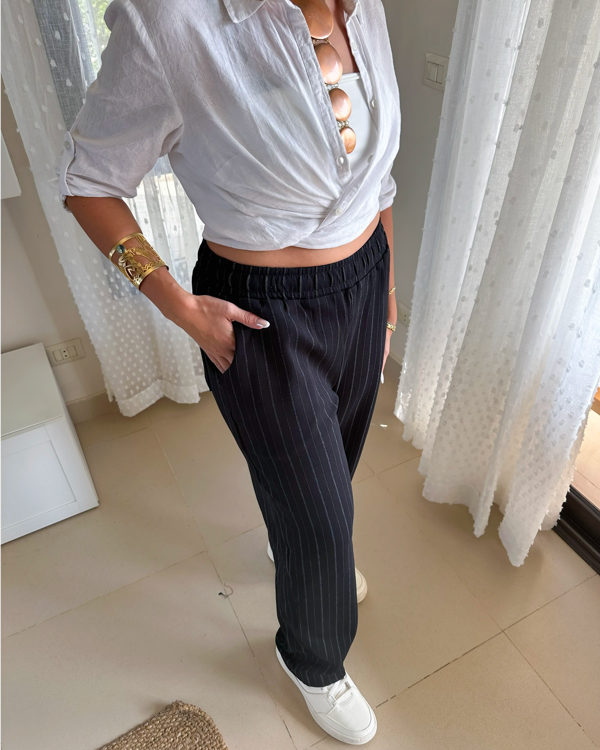 Striped Pants Black w