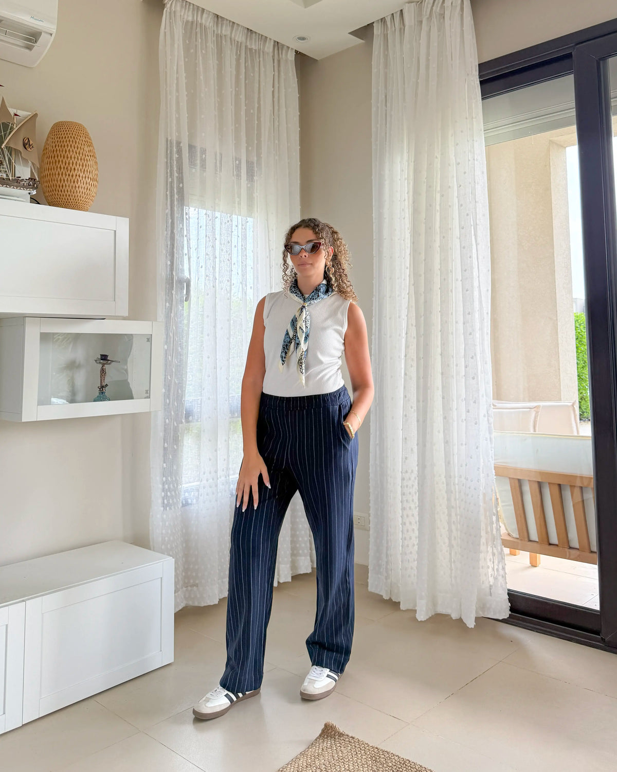 Striped Pants Navy w
