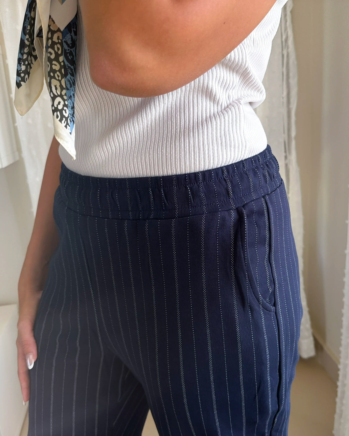 Striped Pants Navy w