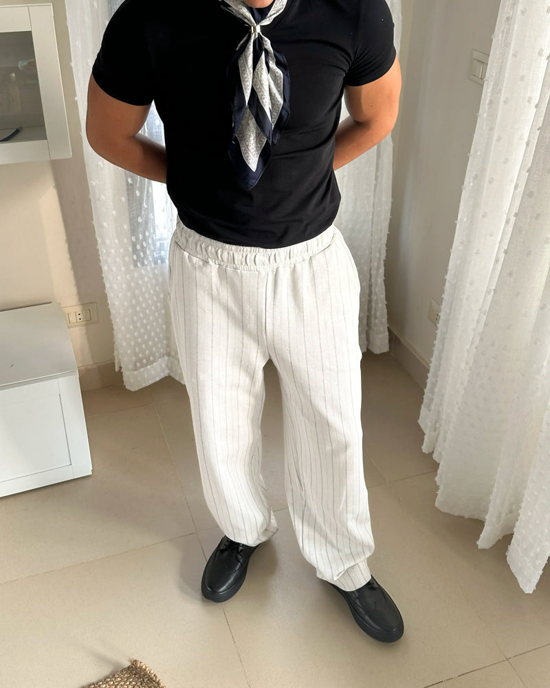 Striped Pants White