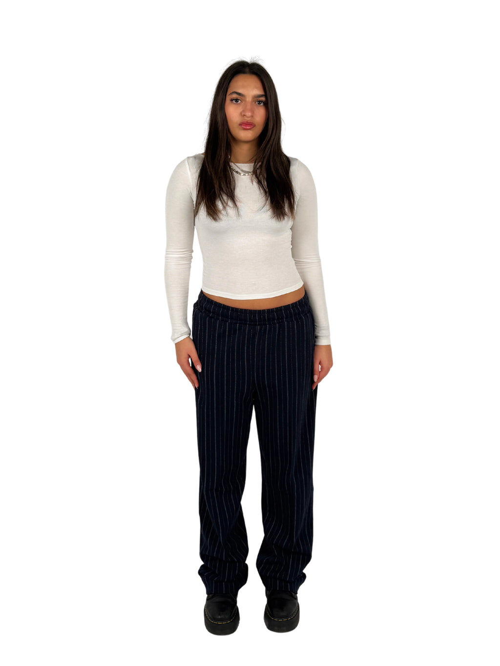 Striped Summer Pants Black w