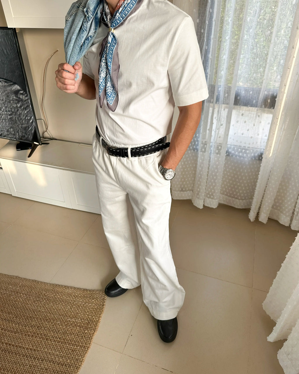 Japanese Worker Pants White